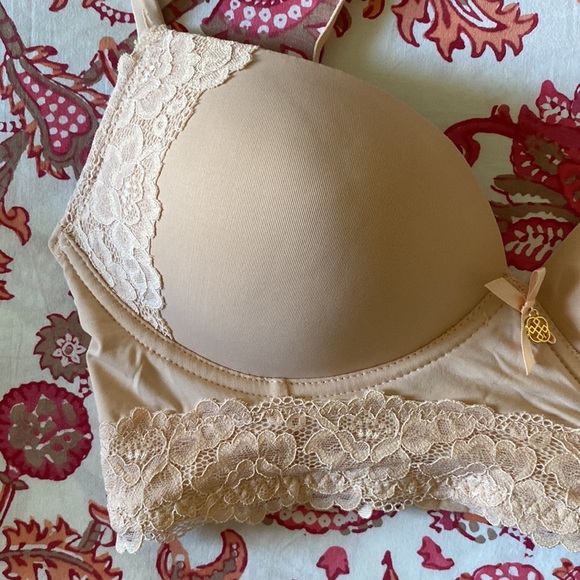 Daisy Fuentes tan padded lace bra size 34C - Picture 2 of 9
